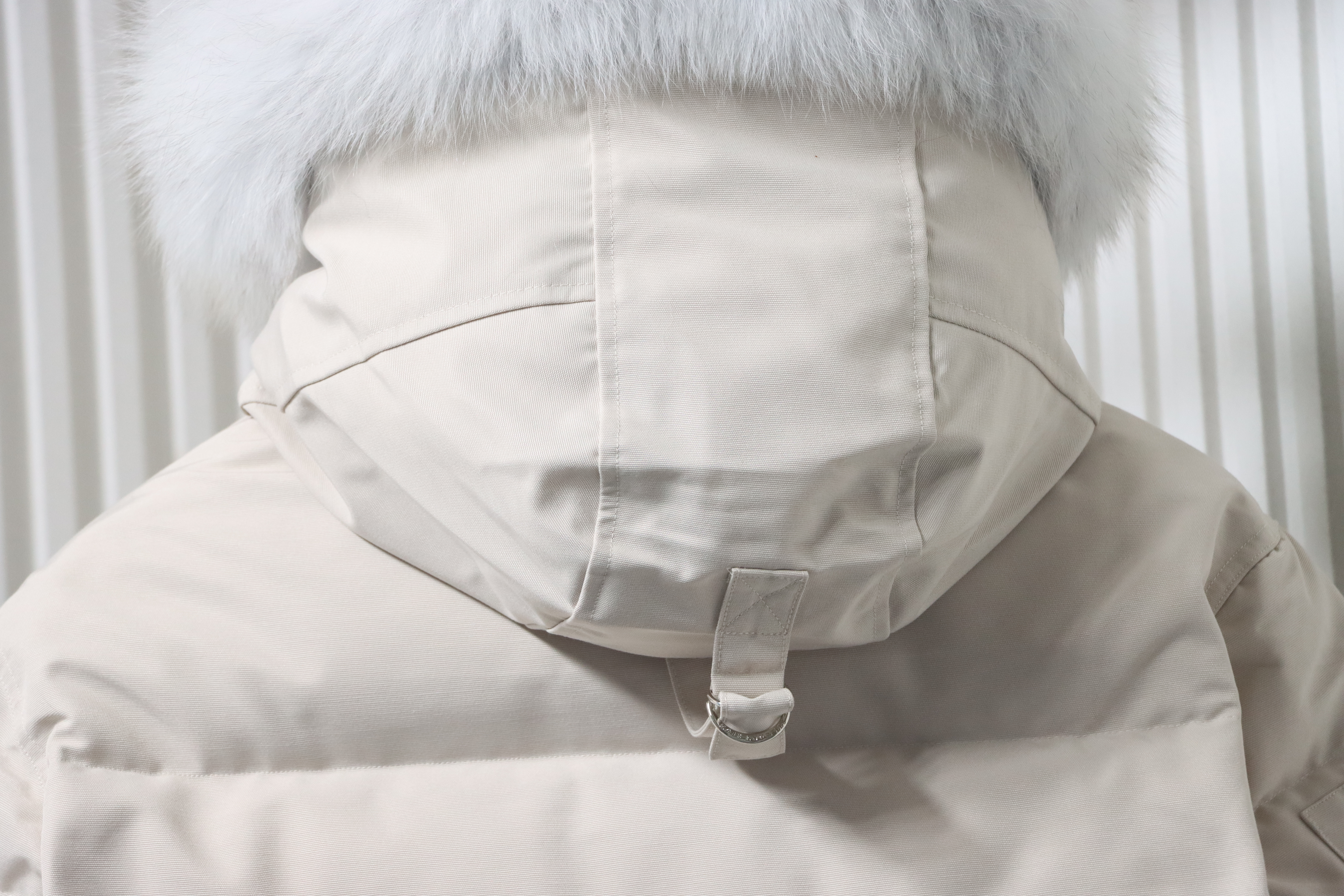 EM Sneakers Moose Knuckles Original 3Q Fur Jacket Rice White with White Fur Collar (NFC)(Men's / Women's)