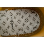 EM Sneakers Louis Vuitton LV Trainer Brown Skin With White Background
