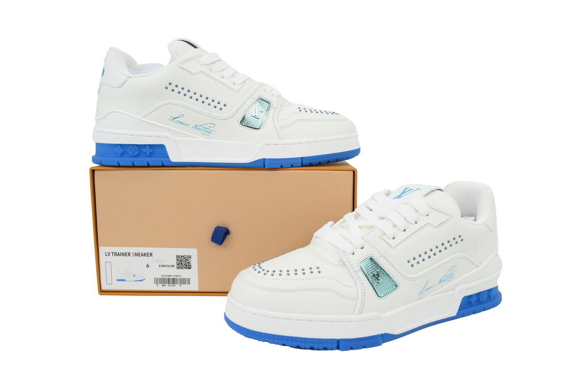 EM Sneakers Louis Vuitton LV Trainer Sea Blue Rivet
