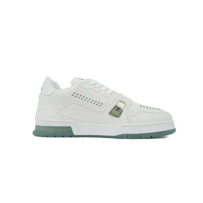 EM Sneakers Louis Vuitton LV Trainer White Green Rivets 02