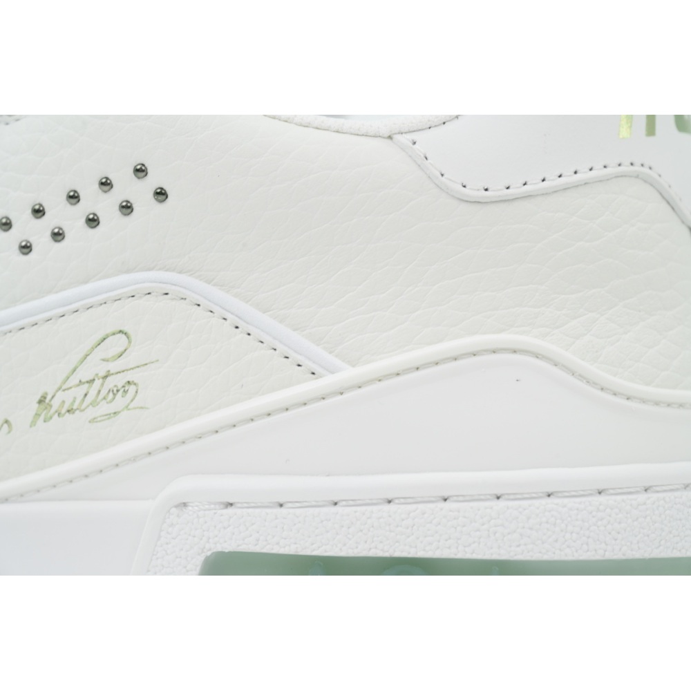 EM Sneakers Louis Vuitton LV Trainer White Green Rivets