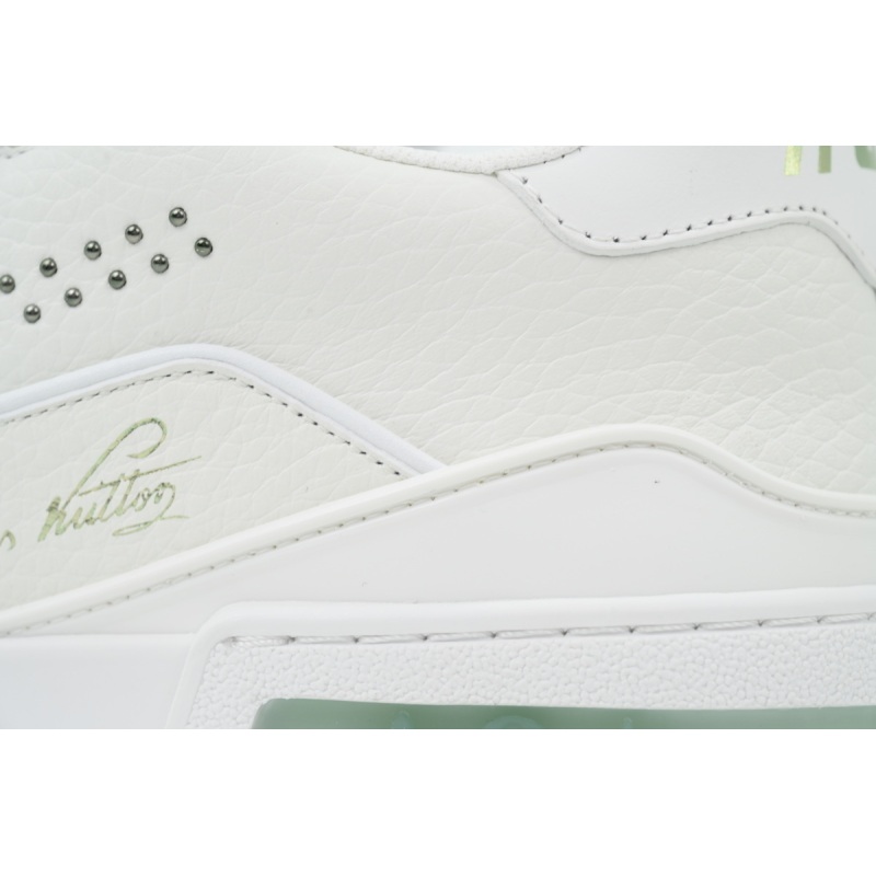 EM Sneakers Louis Vuitton LV Trainer White Green Rivets