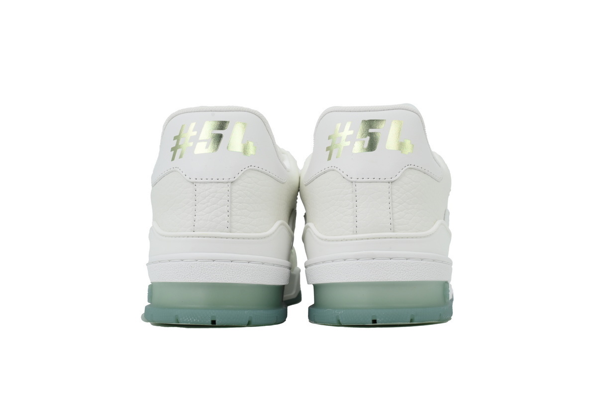 EM Sneakers Louis Vuitton LV Trainer White Green Rivets