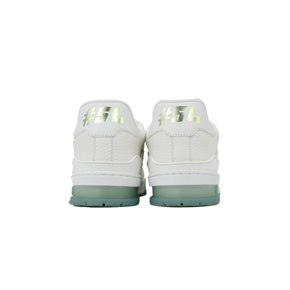 EM Sneakers Louis Vuitton LV Trainer White Green Rivets
