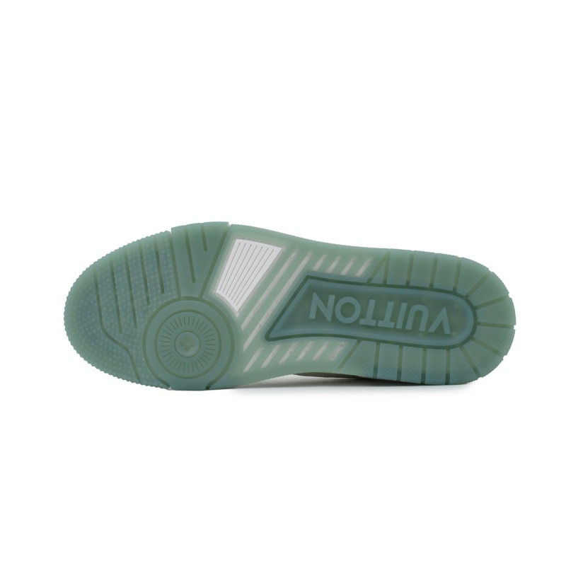 EM Sneakers Louis Vuitton LV Trainer White Green Rivets