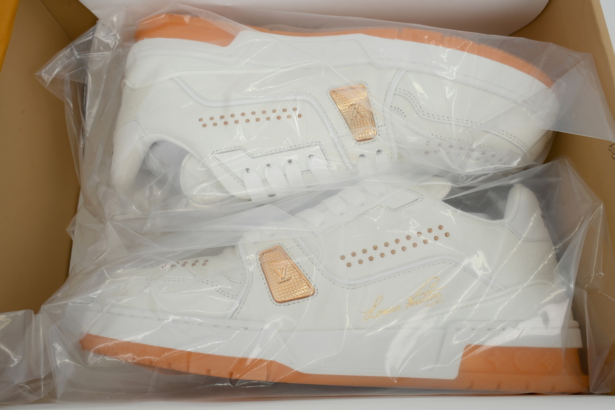 EM Sneakers Louis Vuitton LV Trainer White Orange Rivet