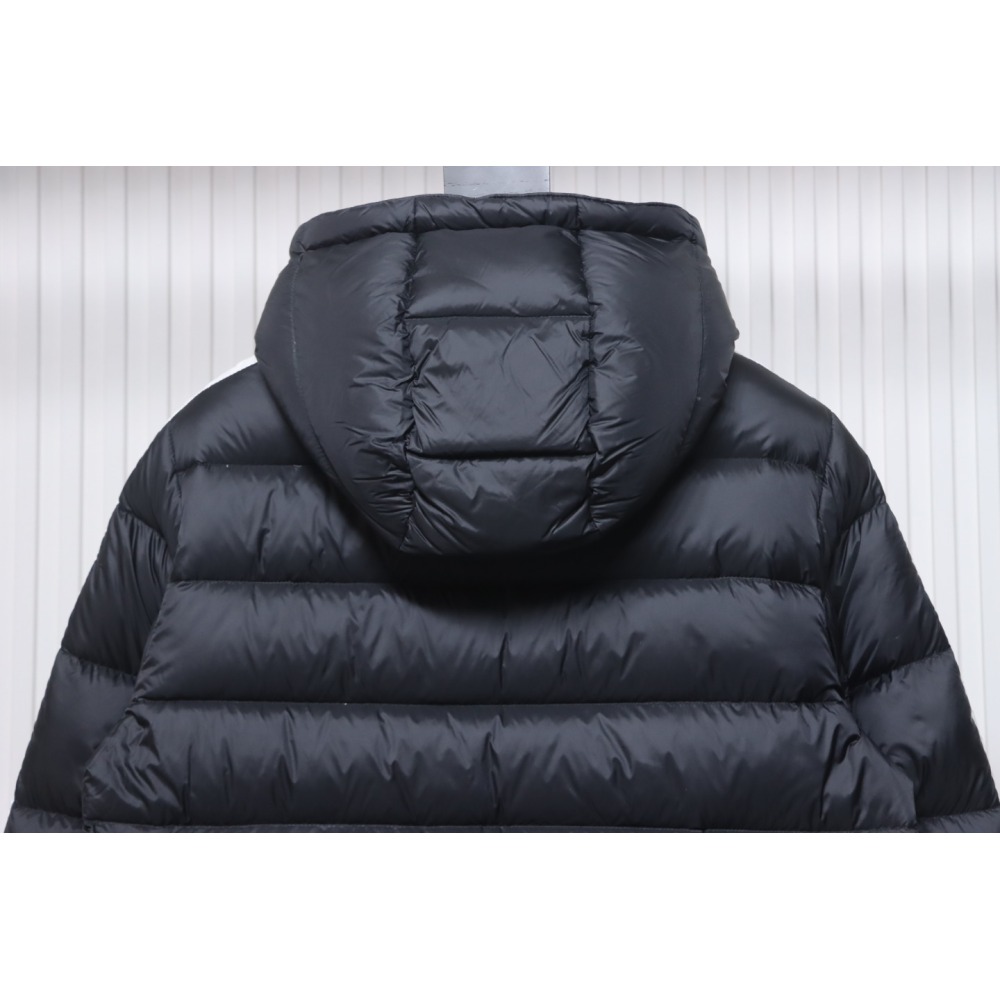 EM Sneakers Moncler Stellaire Hooded Black and White Colorblock Down Jacket