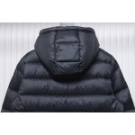 EM Sneakers Moncler Stellaire Hooded Black and White Colorblock Down Jacket