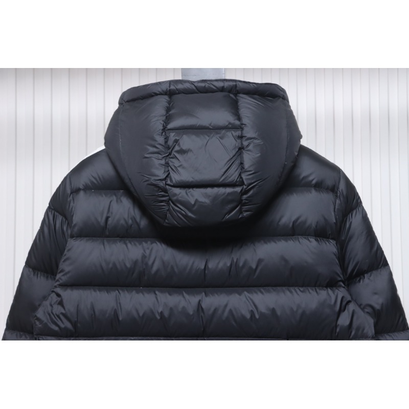EM Sneakers Moncler Stellaire Hooded Black and White Colorblock Down Jacket