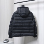 EM Sneakers Moncler Stellaire Hooded Black and White Colorblock Down Jacket