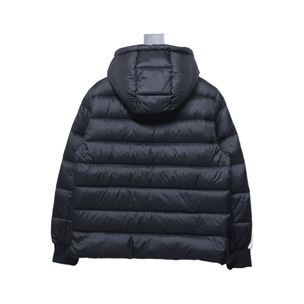 EM Sneakers Moncler Stellaire Hooded Black and White Colorblock Down Jacket