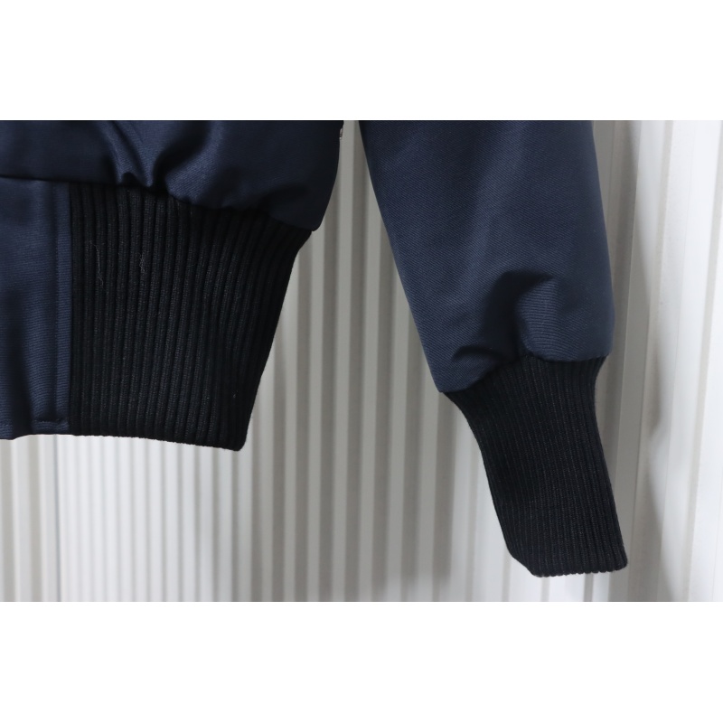 EM Sneakers Moose Knuckles Cloud Bomber Navy Jacket with Detachable Hood and Shearling Trim In Milkyway