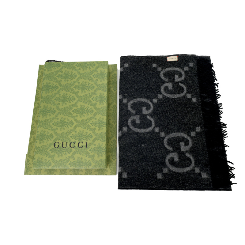 EM Sneakers Gucci GG Cashmere Jacquard Scarf Big G Black