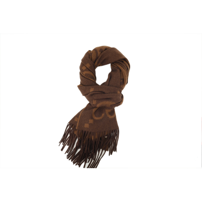 EM Sneakers Gucci GG Cashmere Jacquard Scarf Big G Brown