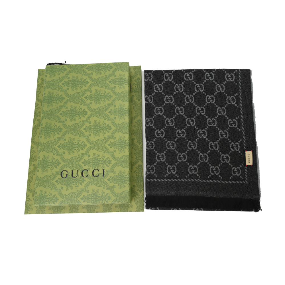 EM Sneakers Gucci GG Cashmere Jacquard Scarf Full Print Black