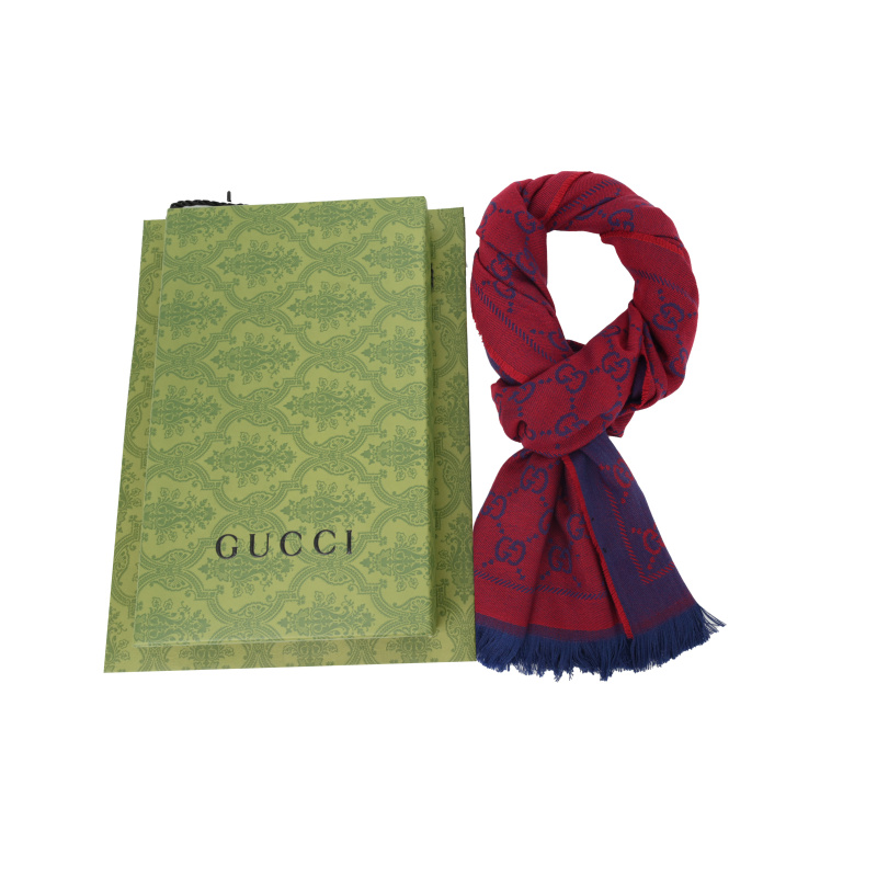EM Sneakers Gucci GG Cashmere Jacquard Scarf Full Print Red