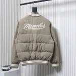 EM Sneakers Moncler Lateltin White M Mark Varsity Gray Down Jacket