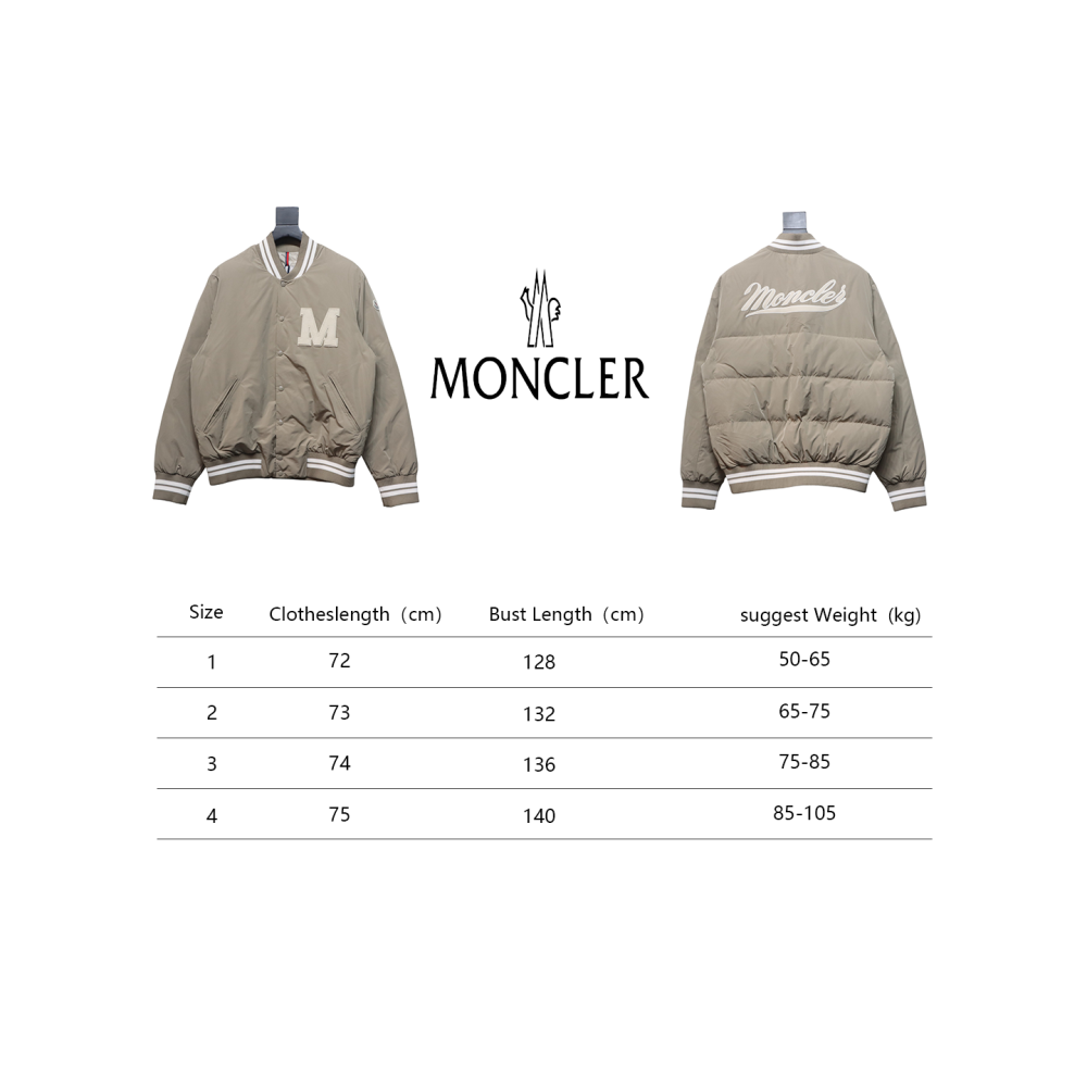EM Sneakers Moncler Lateltin White M Mark Varsity Gray Down Jacket