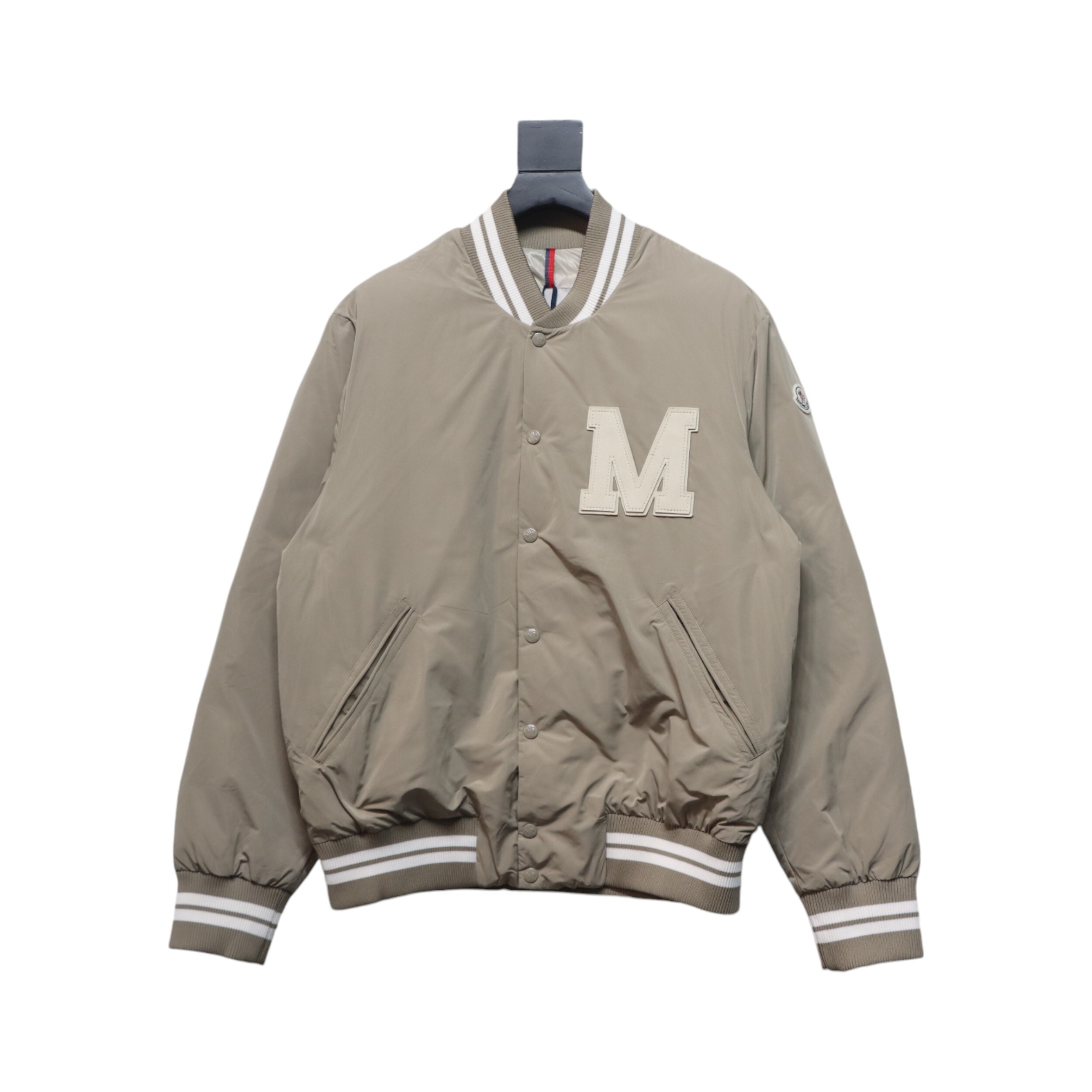 EM Sneakers Moncler Lateltin White M Mark Varsity Gray Down Jacket