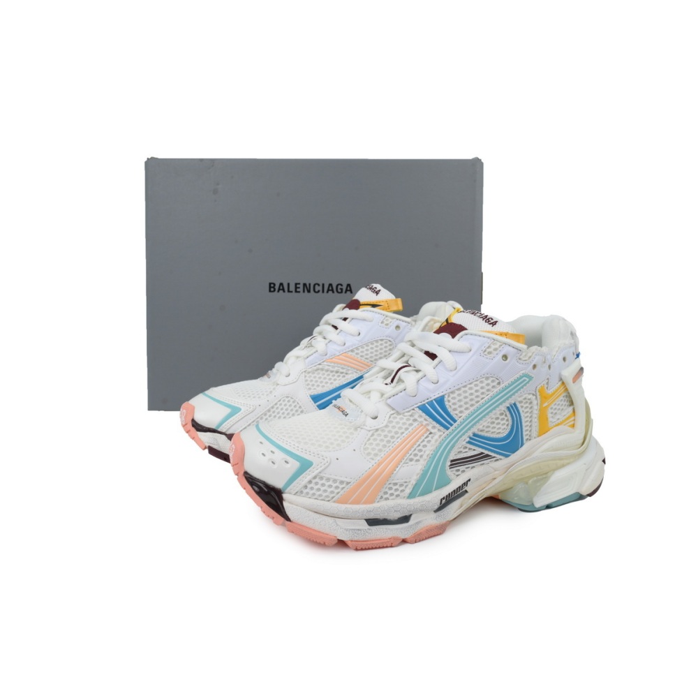 EM Sneakers Balenciaga Runner White Yellow Blue