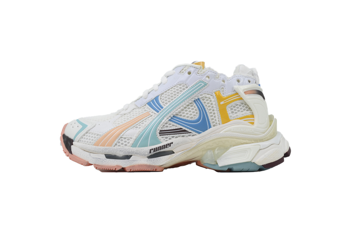 EM Sneakers Balenciaga Runner White Yellow Blue