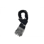 EM Sneakers Chanel Fringed Scarf with White and Black Colorblock Logo