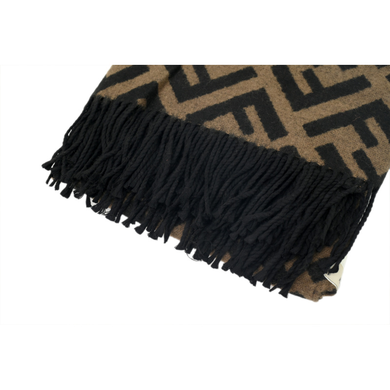 EM Sneakers Fendi Suede Fringed Scarf FF Brown