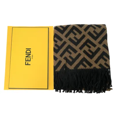 EM Sneakers Fendi Suede Fringed Scarf FF Brown 01