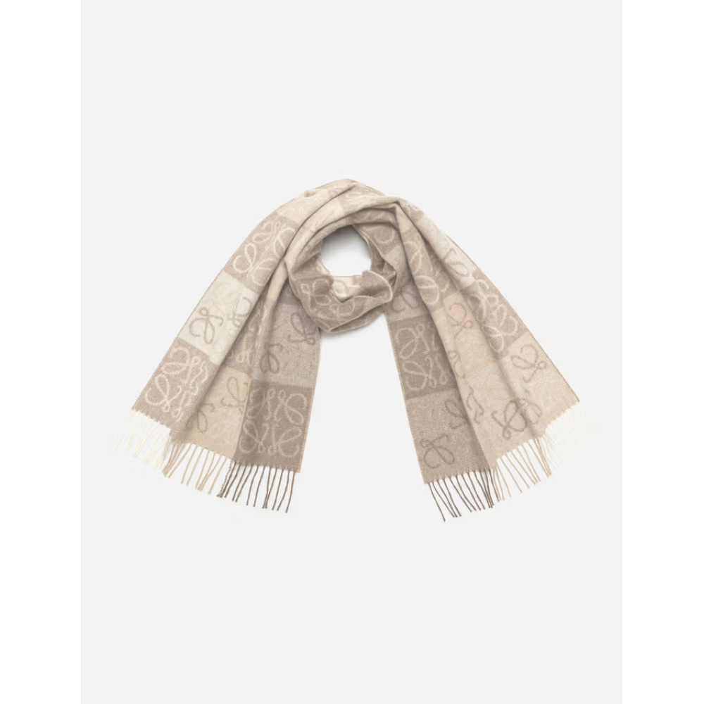 EM Sneakers Loewe Checkerboard Scarf Brown