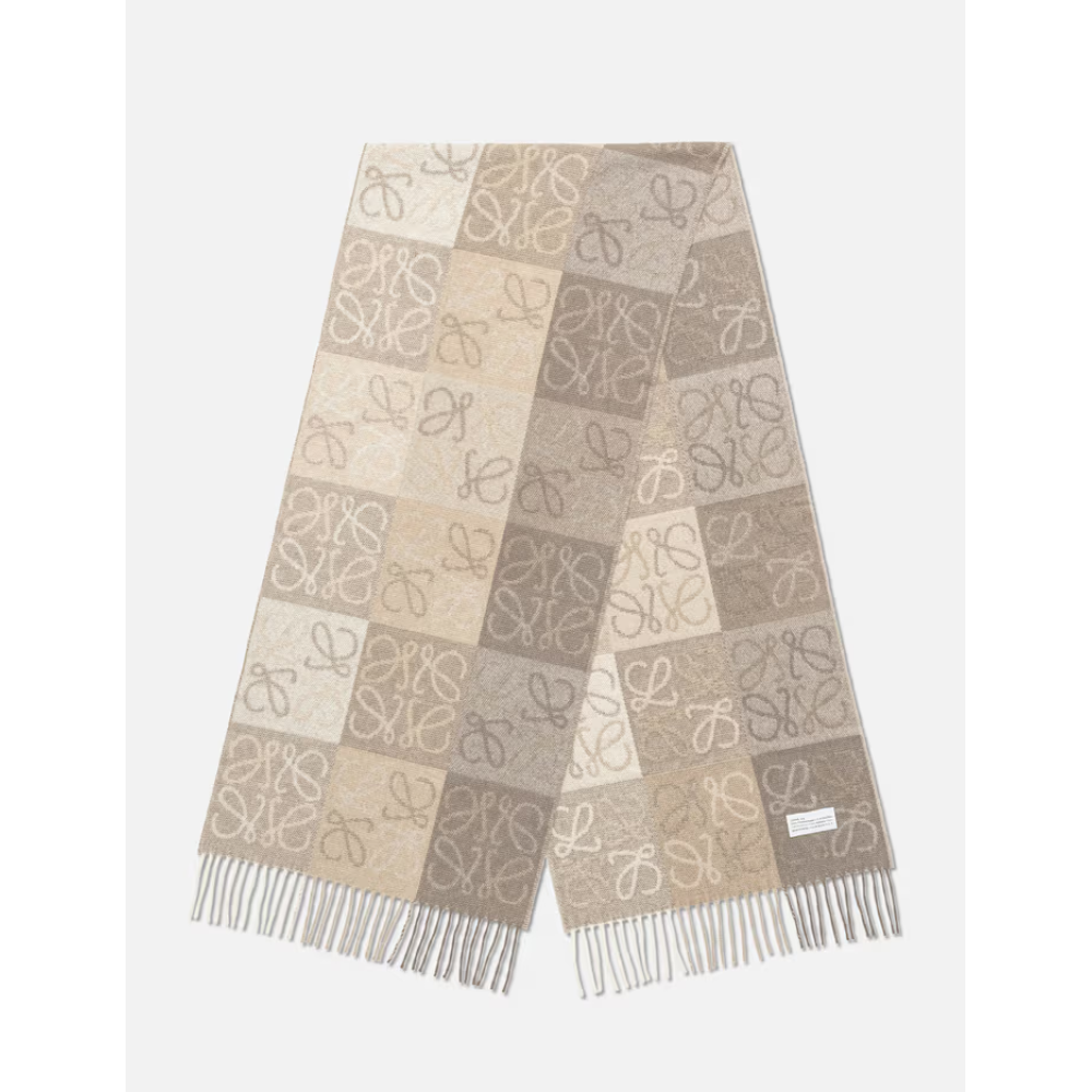 EM Sneakers Loewe Checkerboard Scarf Brown