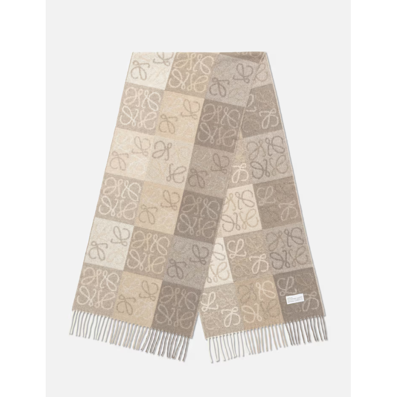 EM Sneakers Loewe Checkerboard Scarf Brown
