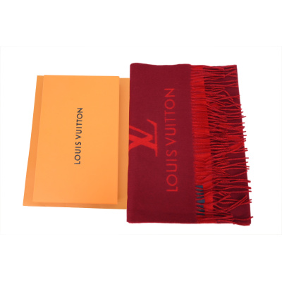 EM Sneakers Louis Vuitton Cashmere Monogram Reykjavik Scarf Cherry Red 01
