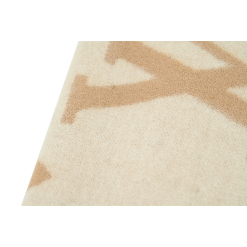 EM Sneakers Louis Vuitton Double-sided Presbyopia Suede Tassel Scarf LV Logo Khaki