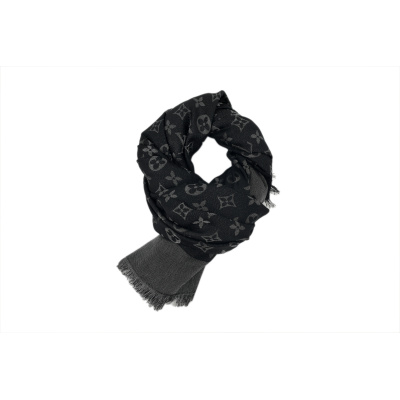 EM Sneakers Louis Vuitton Scarf Black Silk & Wool Monogram 02