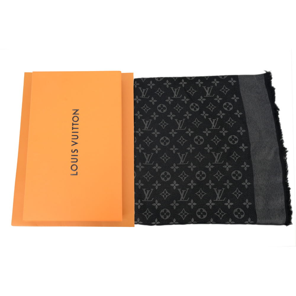 EM Sneakers Louis Vuitton Scarf Black Silk & Wool Monogram