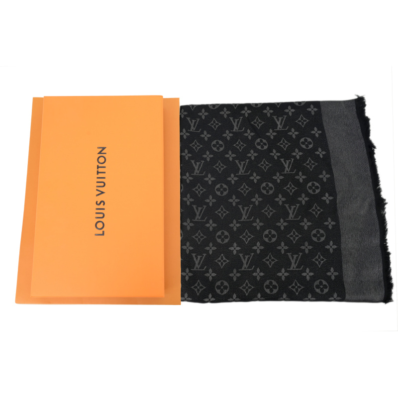EM Sneakers Louis Vuitton Scarf Black Silk & Wool Monogram