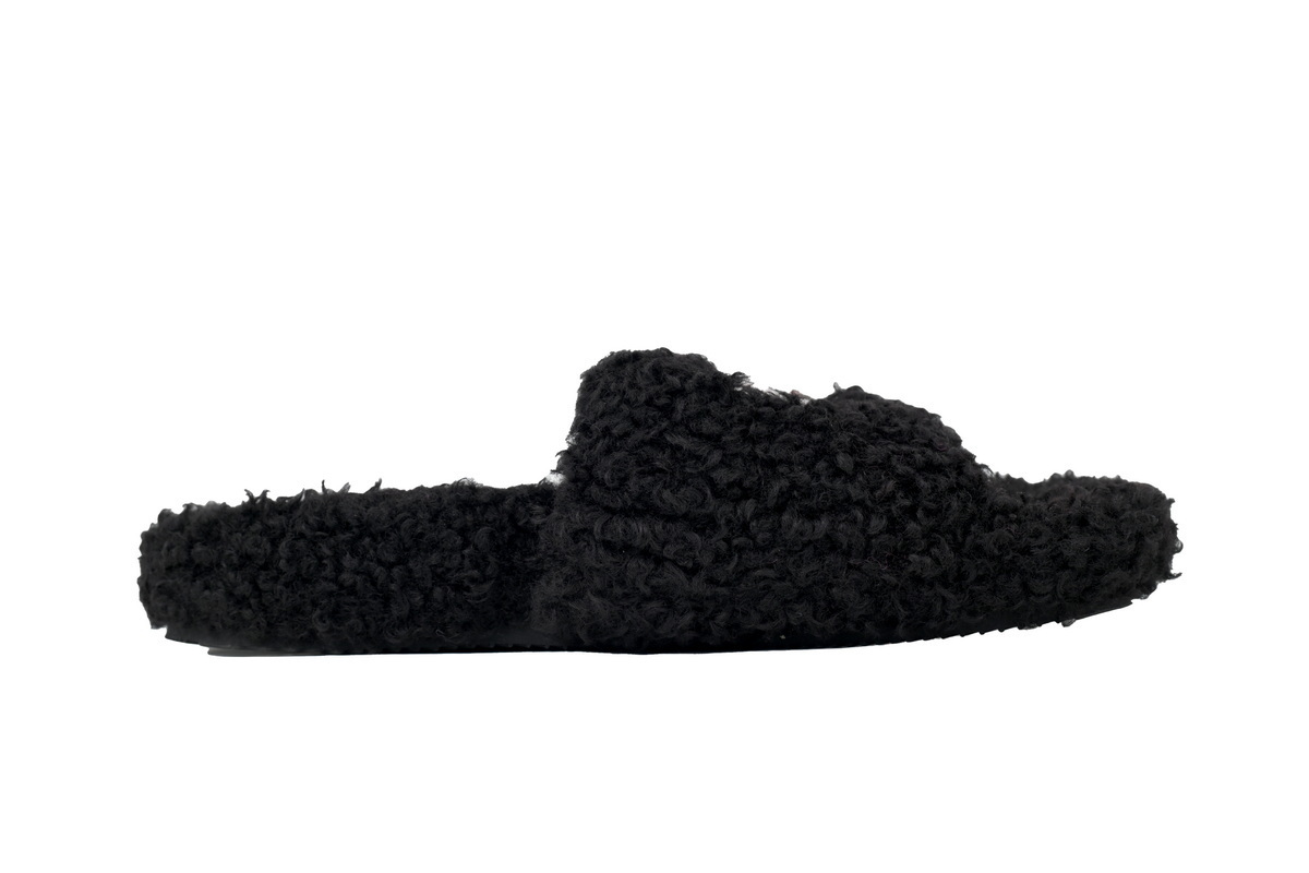 EM Sneakers Balenciaga Furry Slide Black and White Label