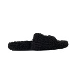 EM Sneakers Balenciaga Furry Slide Black and White Label