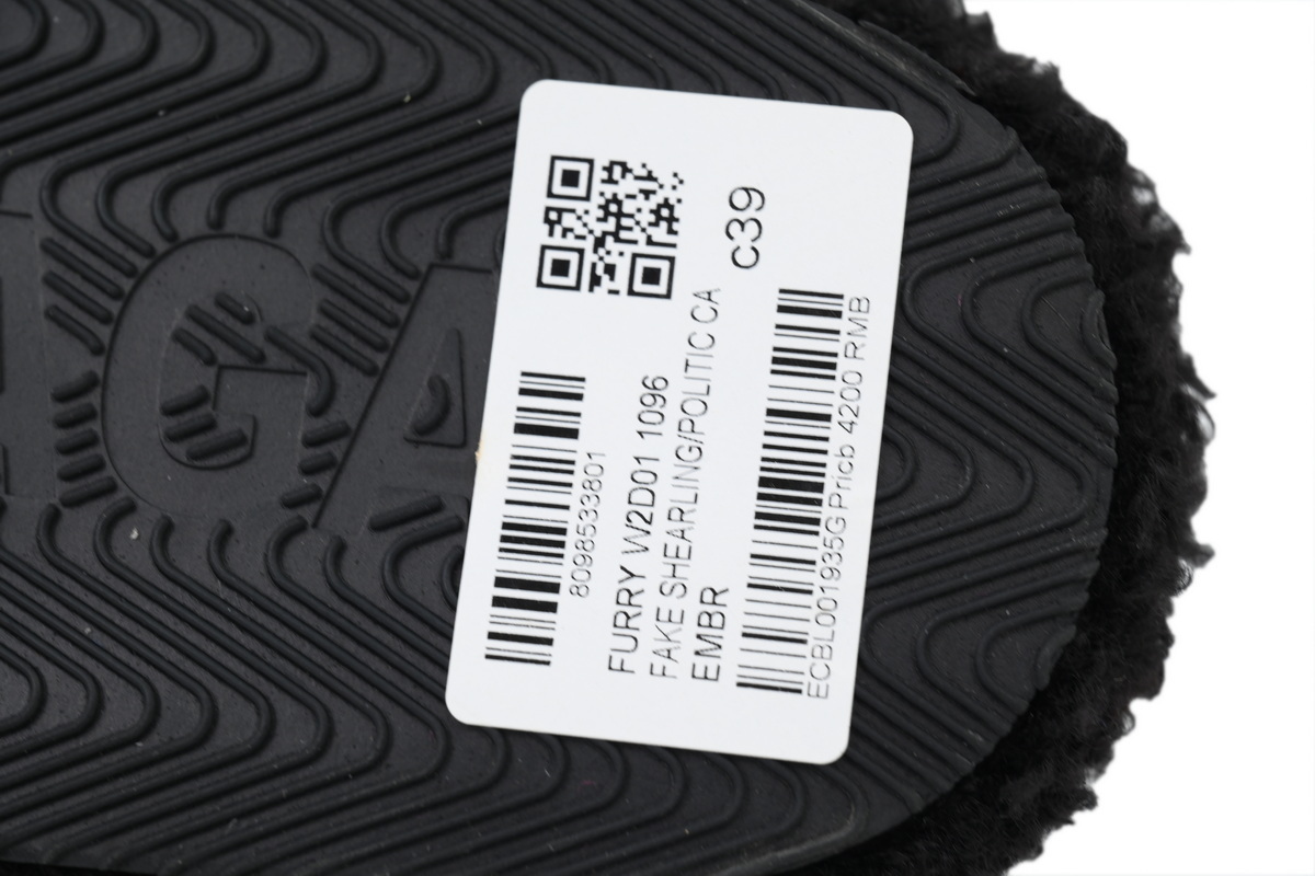 EM Sneakers Balenciaga Furry Slide Black and White Label