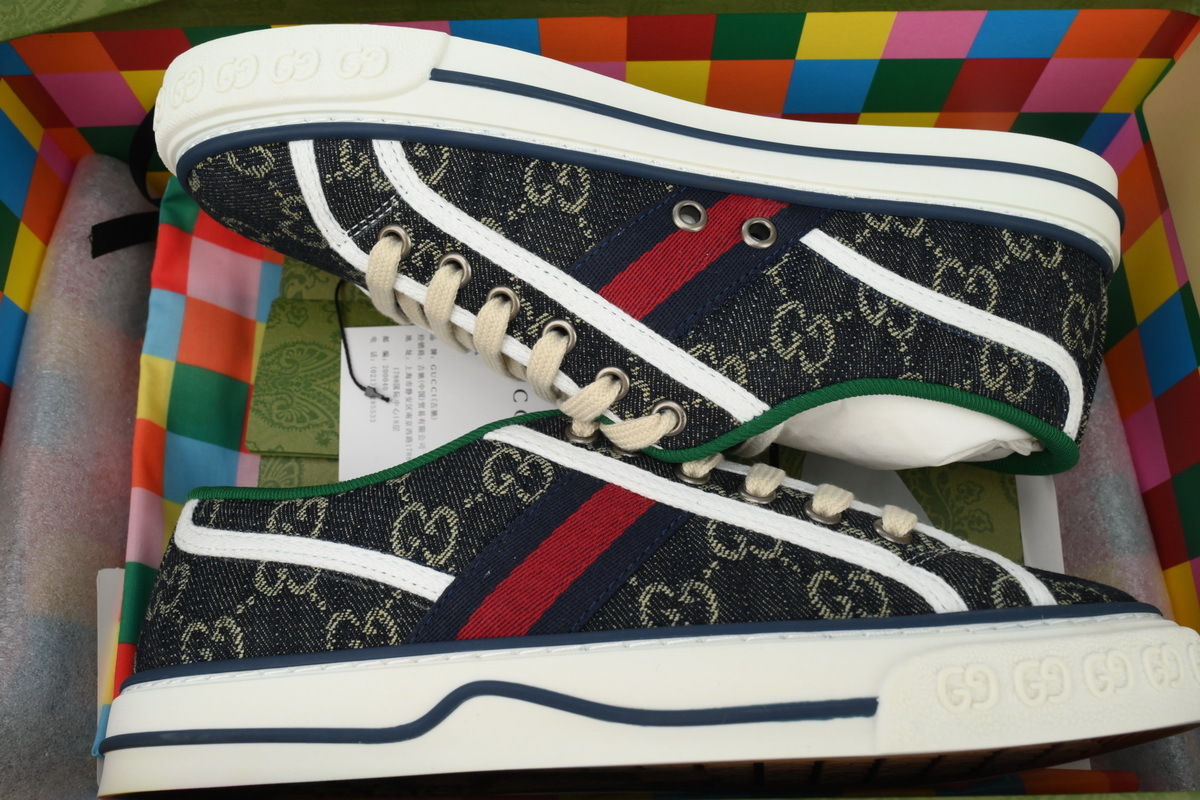 EM Sneakers Gucci Tennis 1977 Denim GG Print