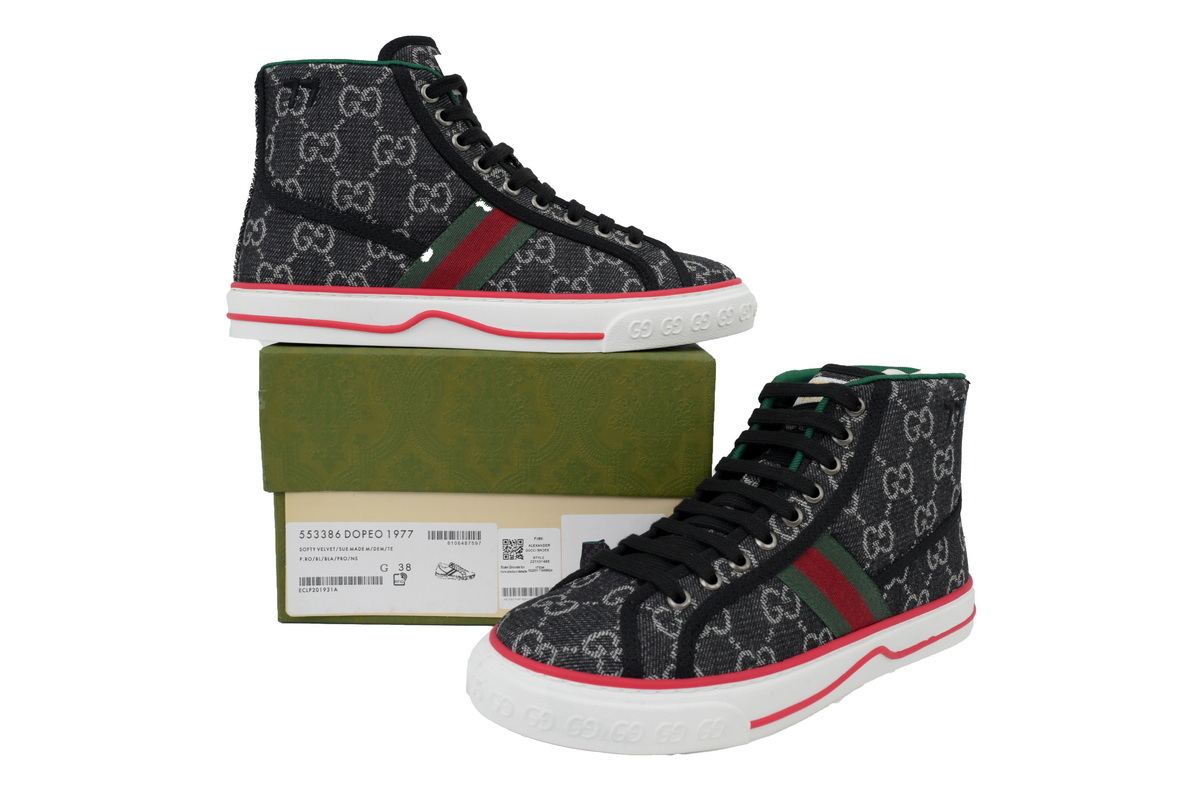 EM Sneakers Gucci Tennis 1977 GG High Top Black
