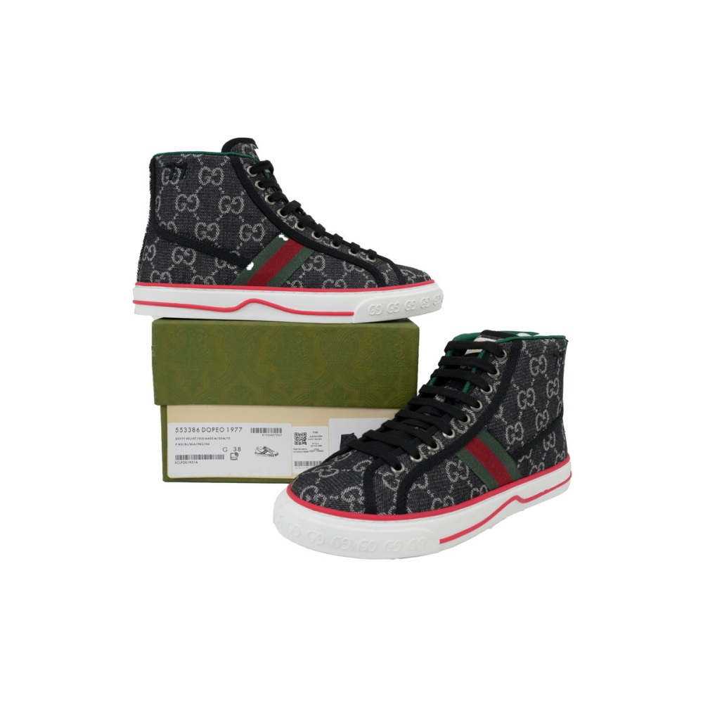 EM Sneakers Gucci Tennis 1977 GG High Top Black
