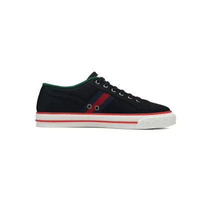 EM Sneakers Gucci Tennis 1977 GG Logo Black Cotton 02