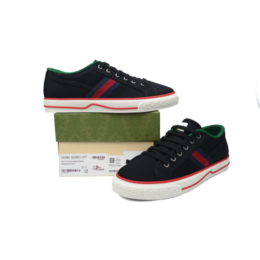 EM Sneakers Gucci Tennis 1977 GG Logo Black Cotton