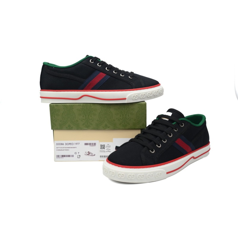 EM Sneakers Gucci Tennis 1977 GG Logo Black Cotton