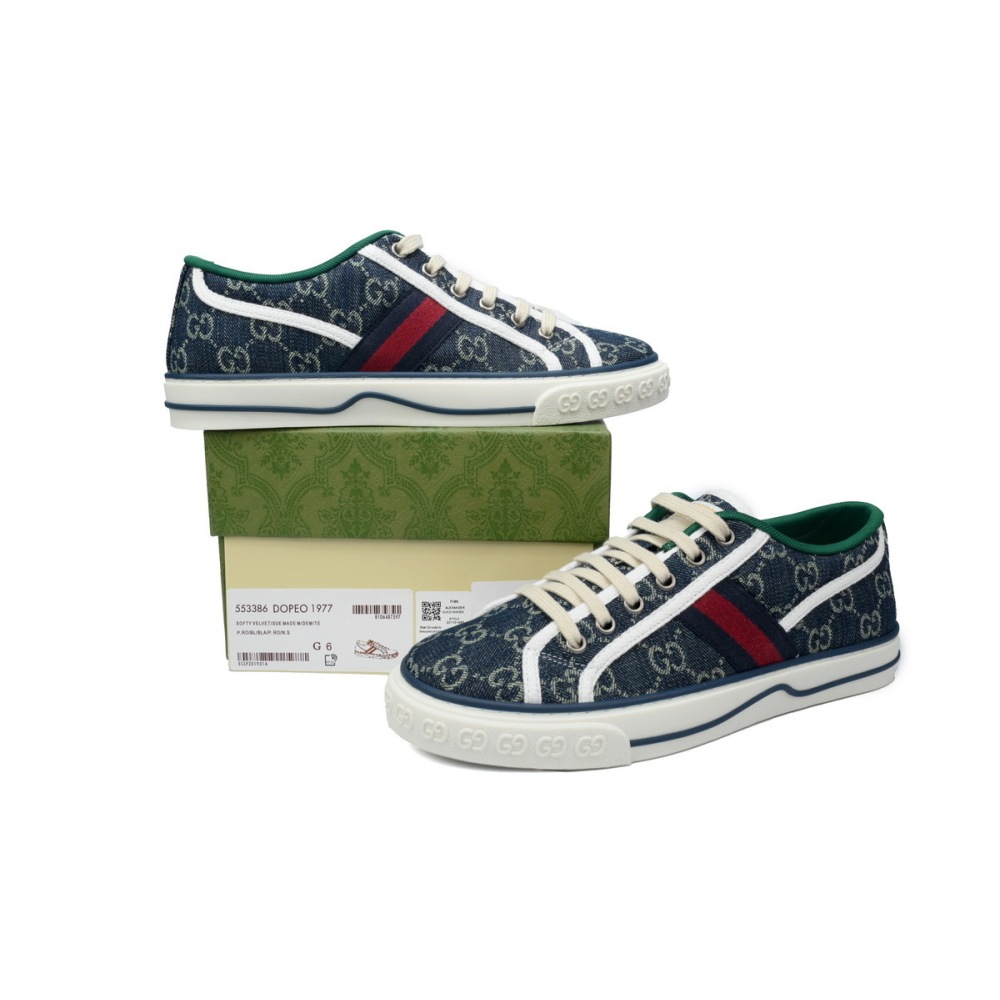 EM Sneakers Gucci Tennis 1977 GG Logo Denim GG Print