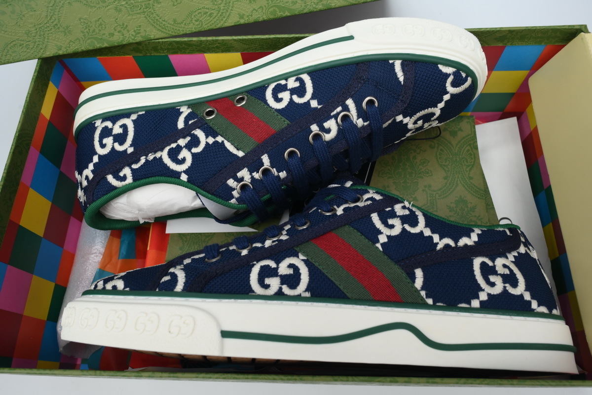 EM Sneakers Gucci Tennis 1977 GG Logo Ink Blue