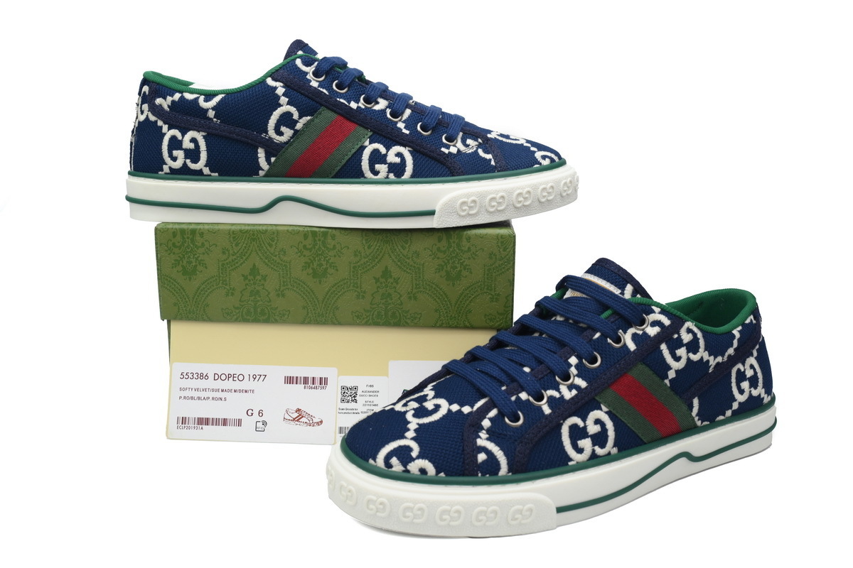 EM Sneakers Gucci Tennis 1977 GG Logo Ink Blue