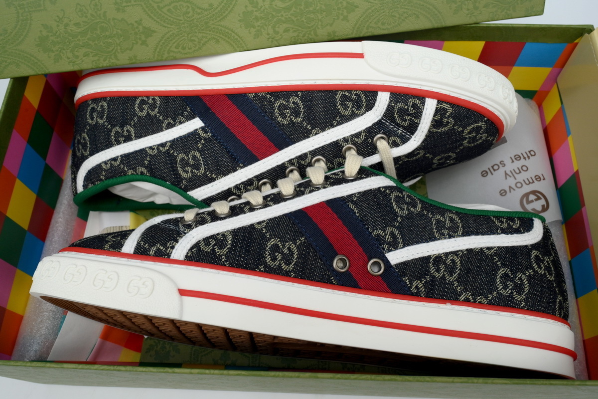 EM Sneakers Gucci Tennis 1977 GG Logo Navy Red Monogram Web