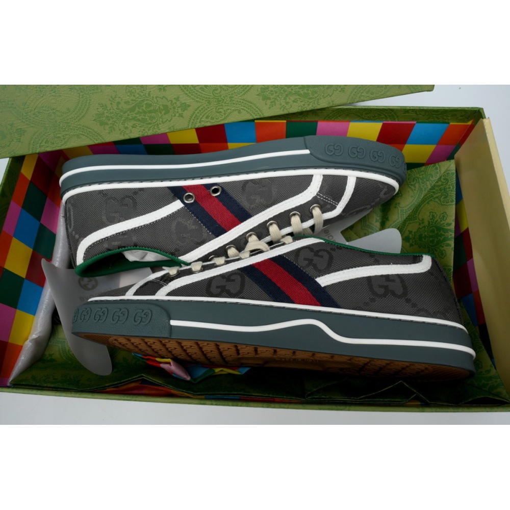 EM Sneakers Gucci Tennis 1977 Off The Grid Low ECONYL Dark Grey GG Blue Red White